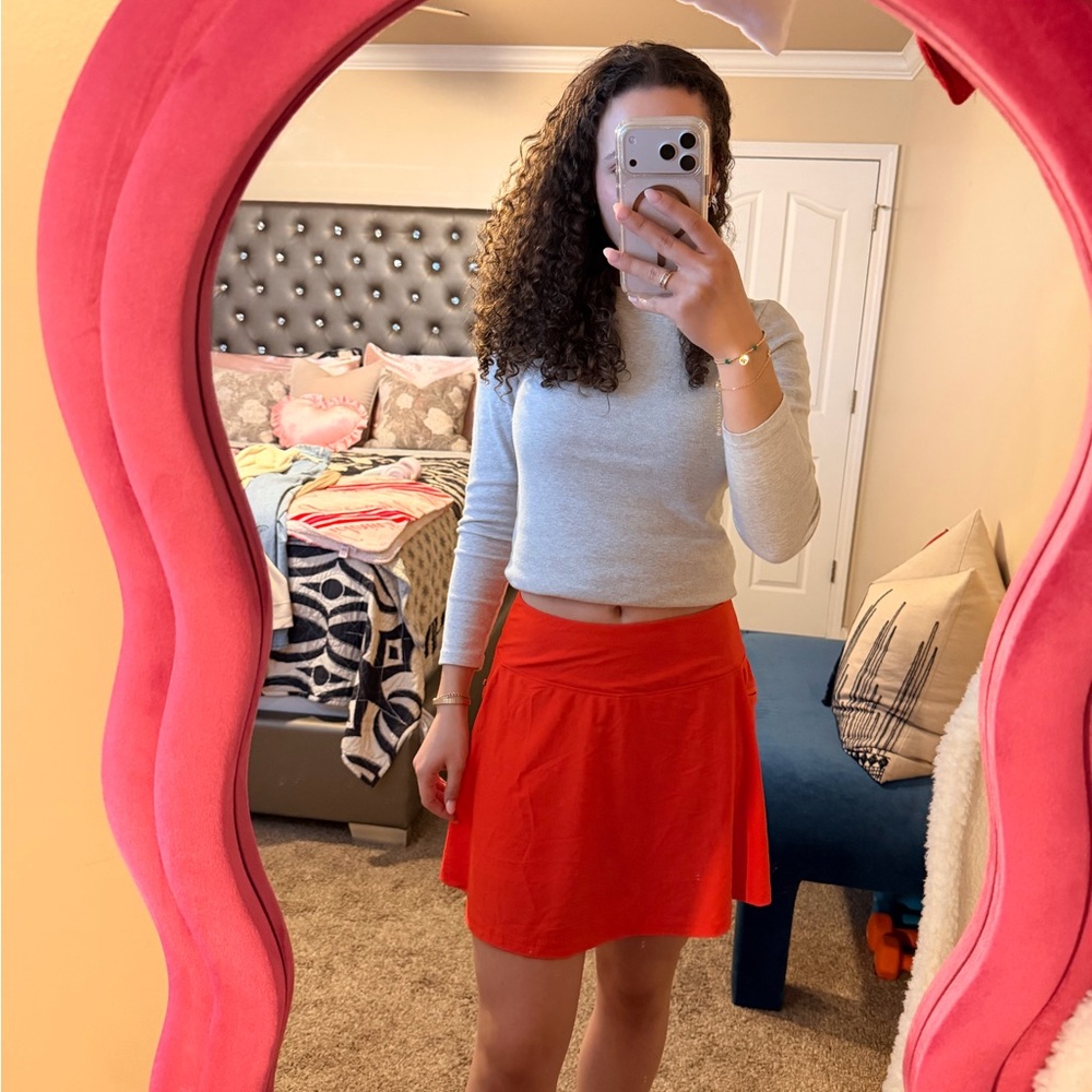 Sporty Tennis Red Mini Skirt for Women